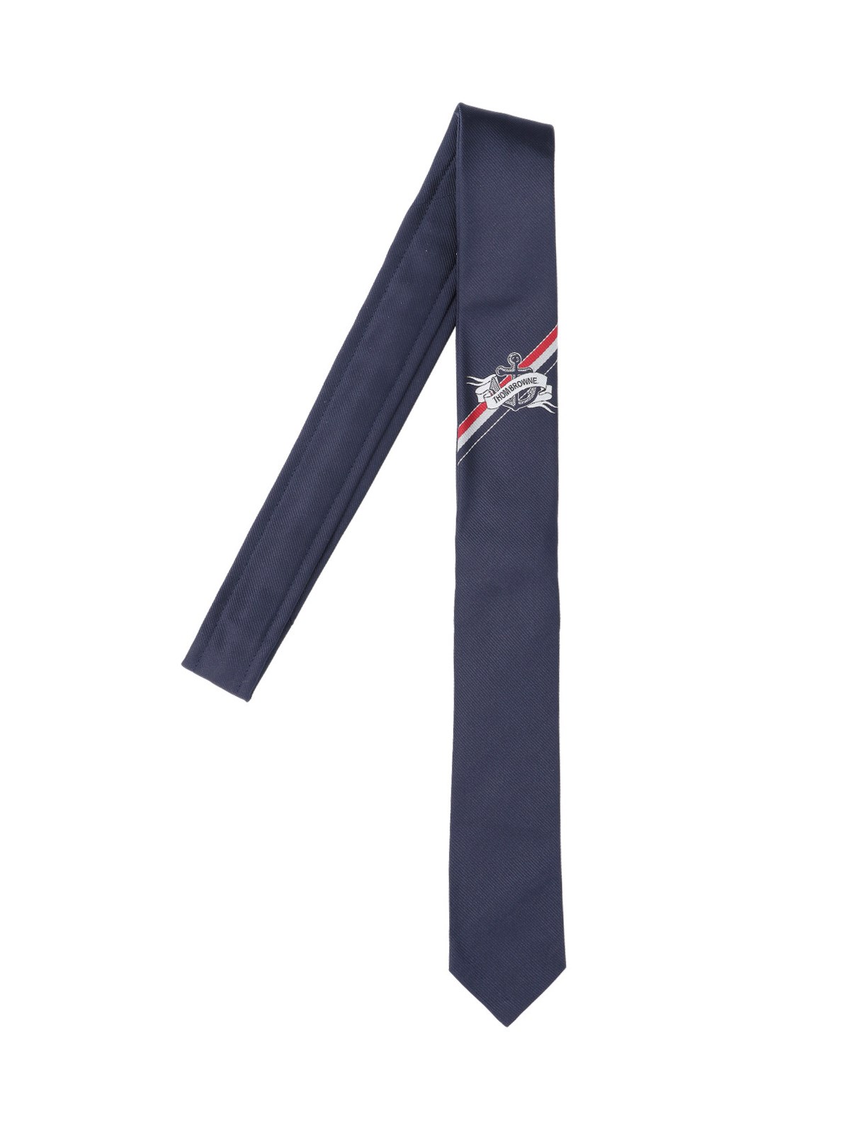 Shop Thom Browne Logo Tie In Blue