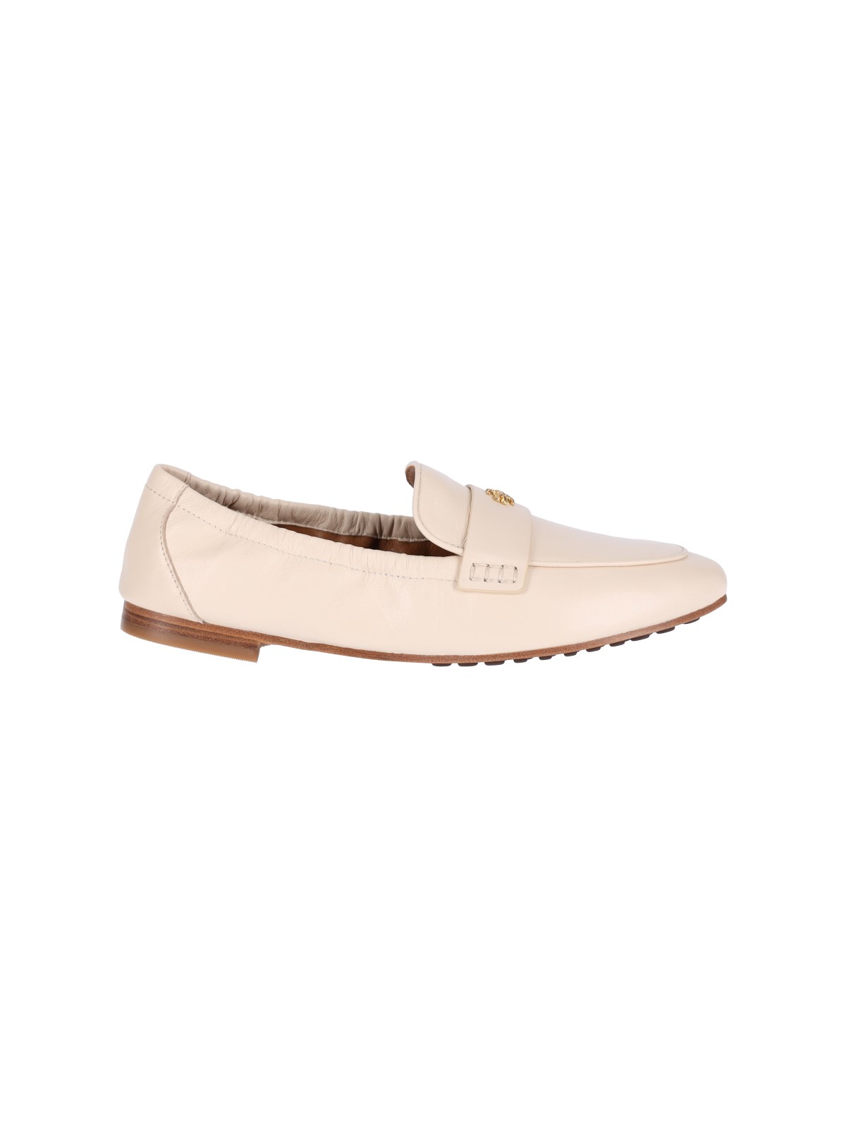 Tory Burch Ballet Nappa Leather Loafers In Crema