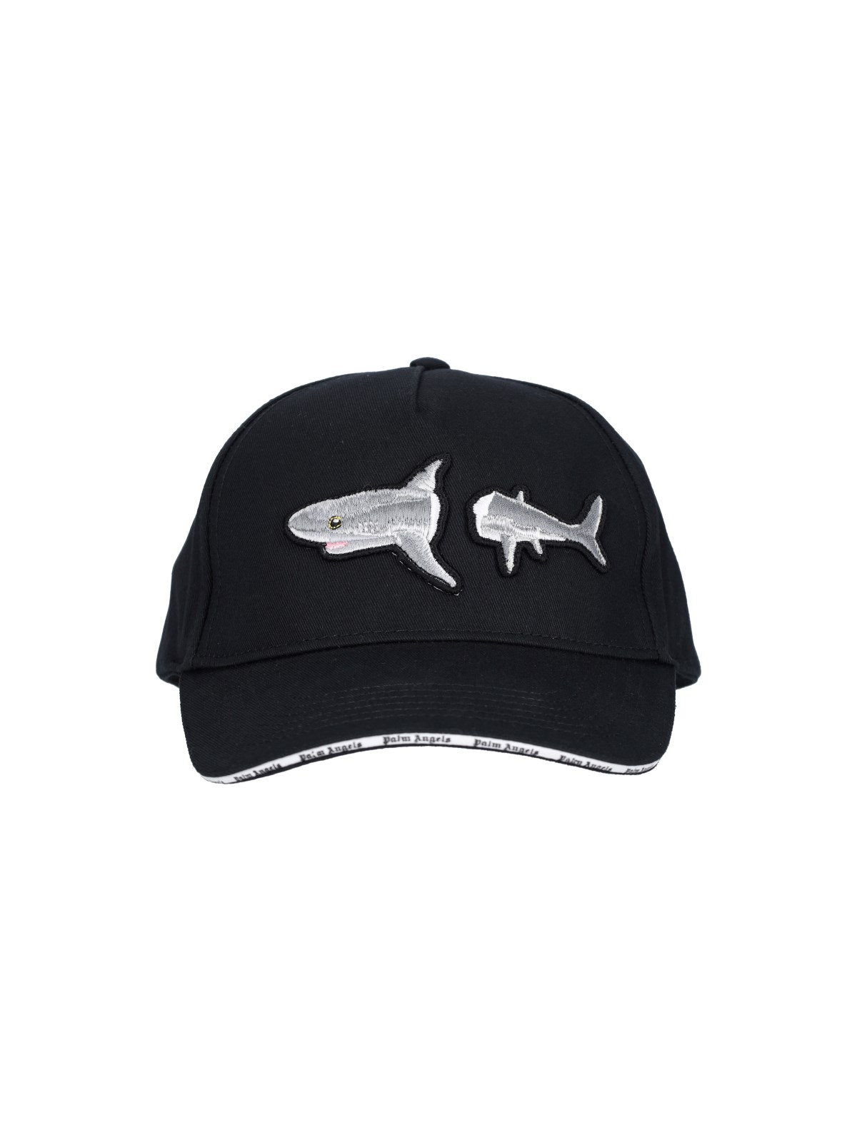 Palm Angels Baseball Cap Broken Shark In Nero