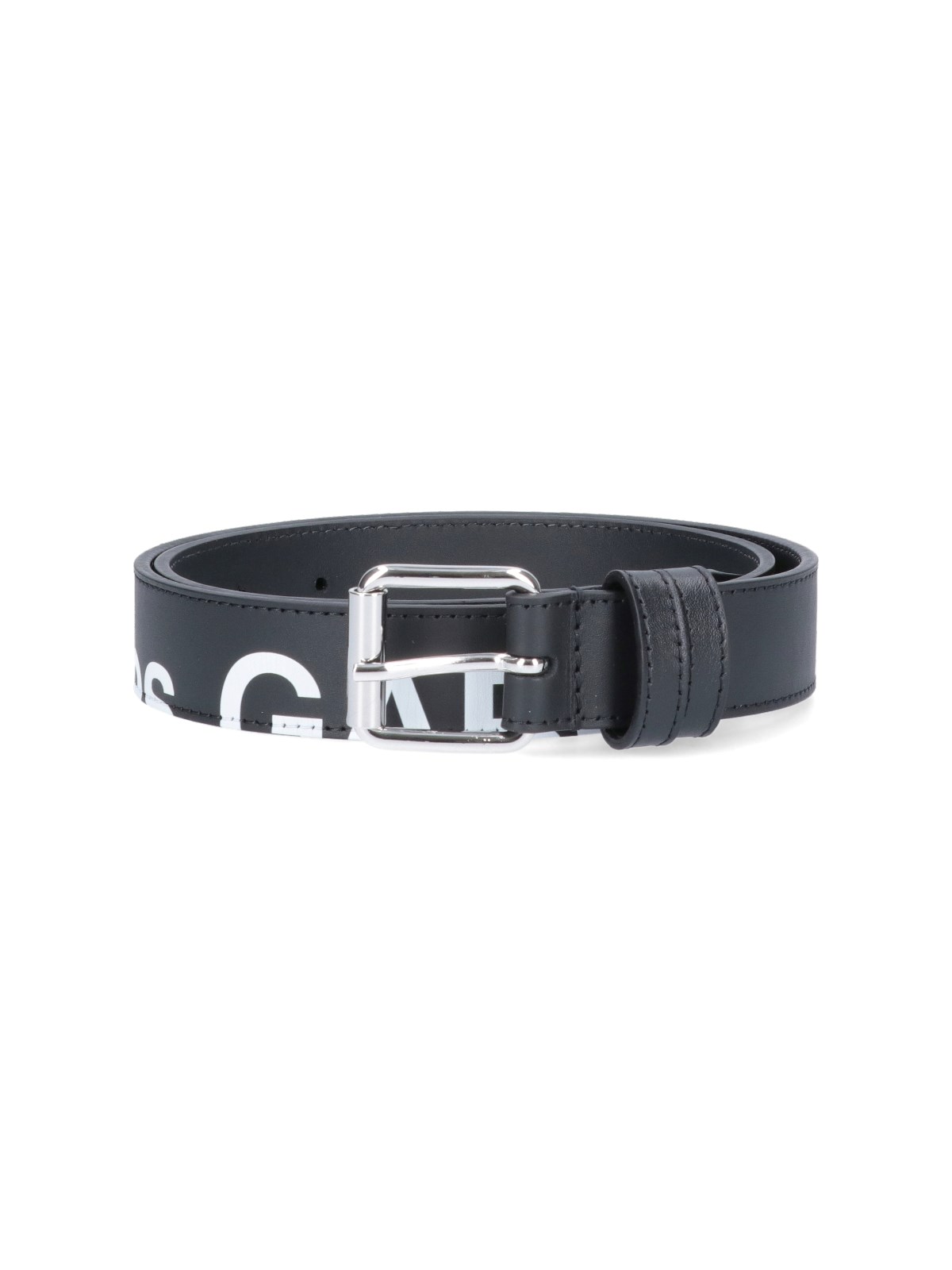 Huge Logo Leather Belt In Black