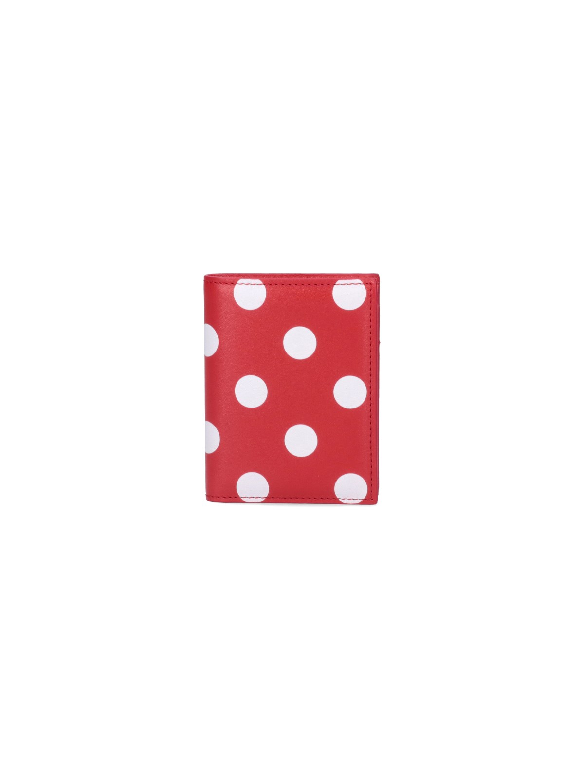 Shop Comme Des Garçons Bi-fold Wallet 'polka Dots' In Rosso