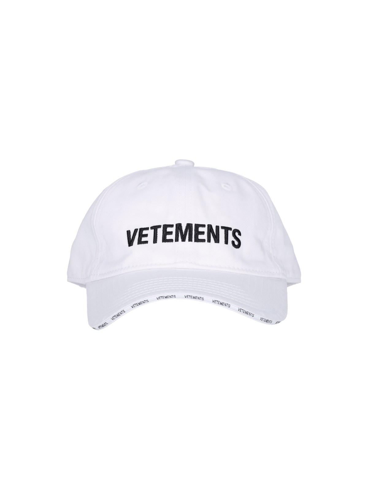 Shop Vetements Logo Baseball Cap In Bianco