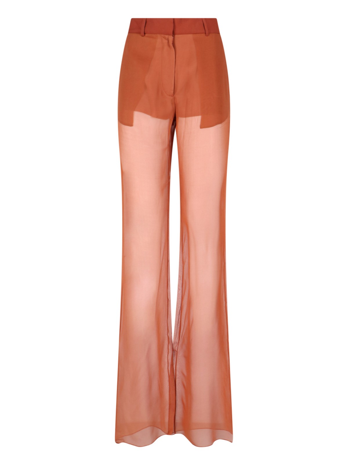 Nensi Dojaka Silk-georgette Flared Trousers In Arancione