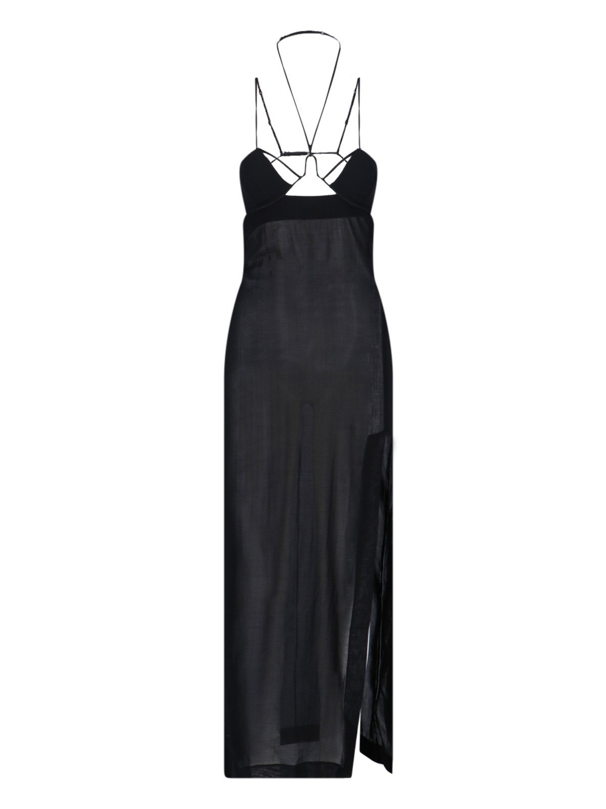 Nensi Dojaka Brown Keyhole Maxi Dress In Nero
