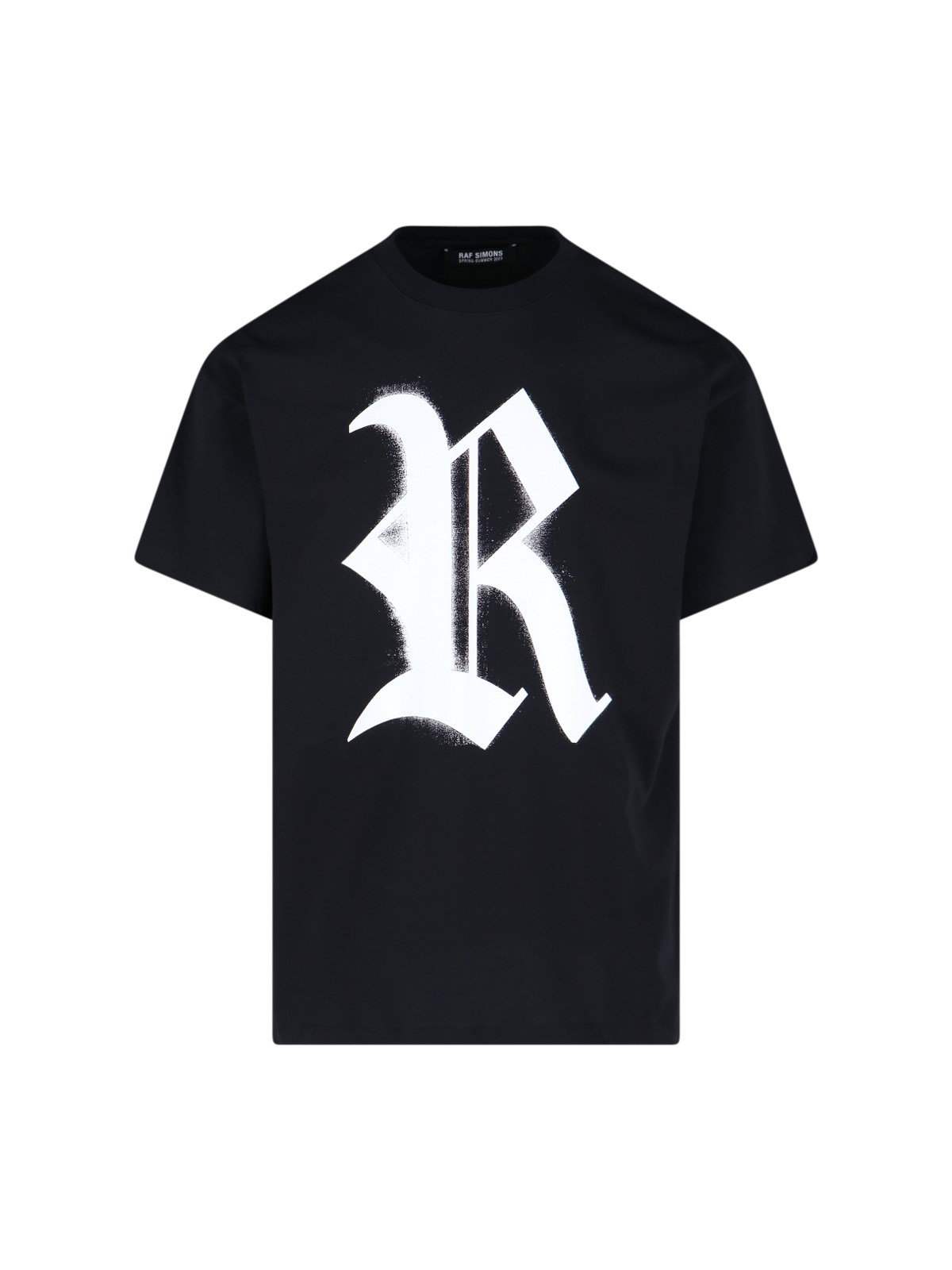 Raf Simons Printed Logo Big Fit T-shirt In Black | ModeSens