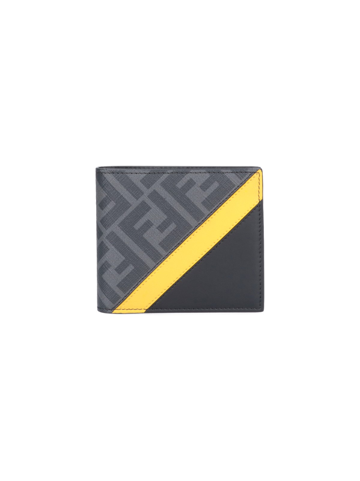 Fendi Diagonal Card Holder - Grey fabric card holder