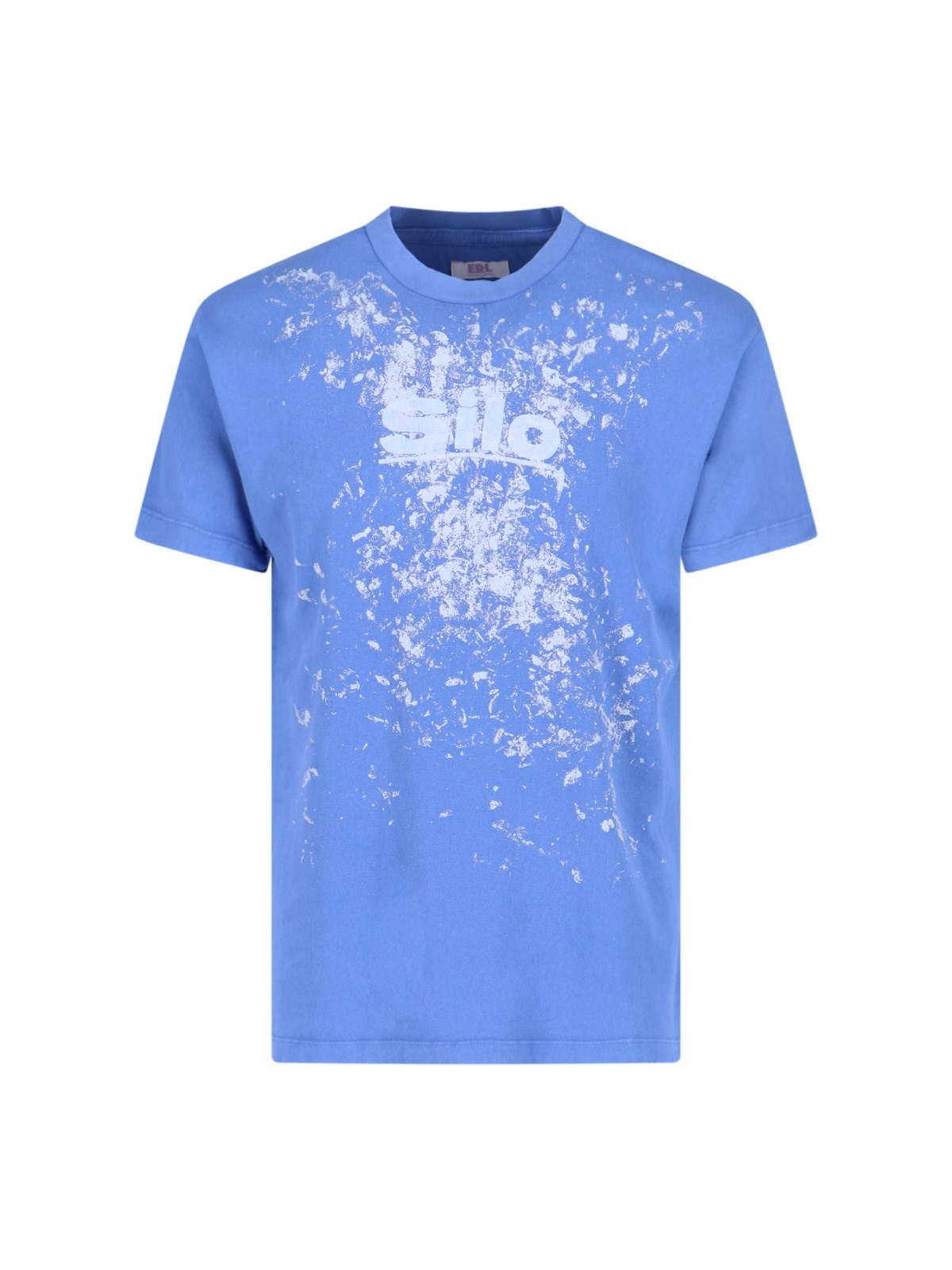 Erl Unisex Stained Tshirt Knit In Blue