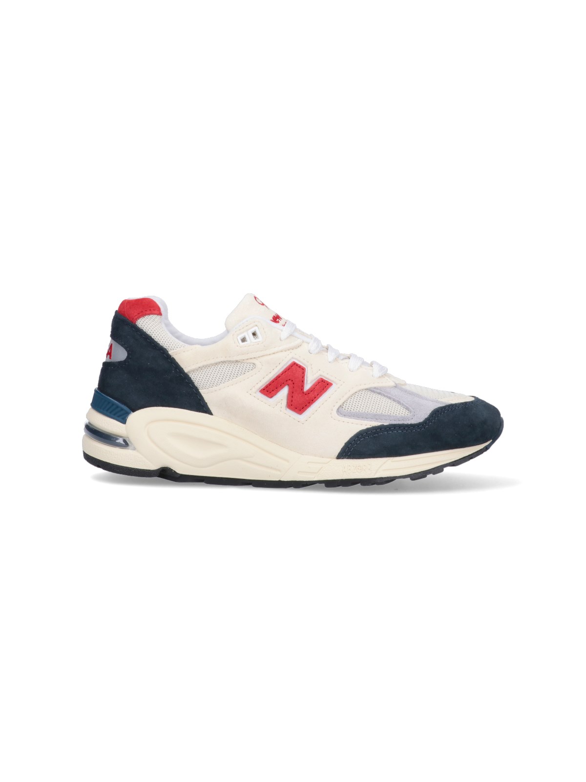 New Balance Teddy Santis 990v2 Suede And Mesh Sneakers In Crema