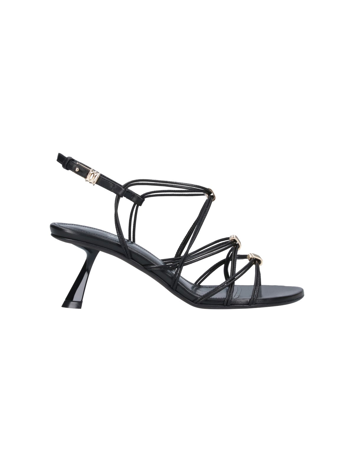 Khaite Louisa Strappy Leather Sandals In Black  