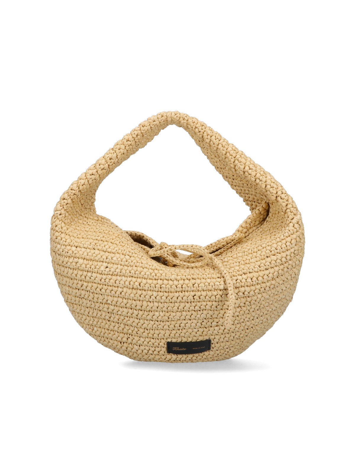 Khaite Olivia Medium Raffia Shoulder Bag In Beige