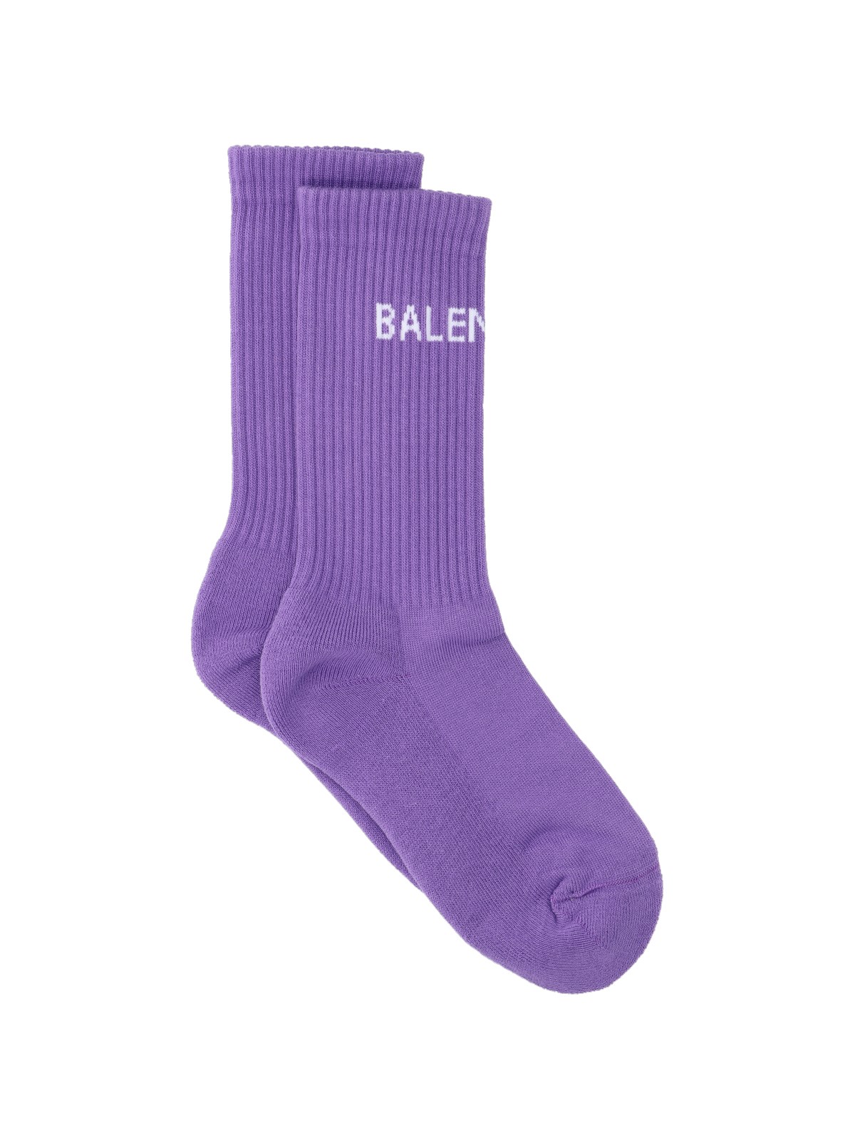 Balenciaga Ribbed Intarsia Cotton-blend Socks In Purple