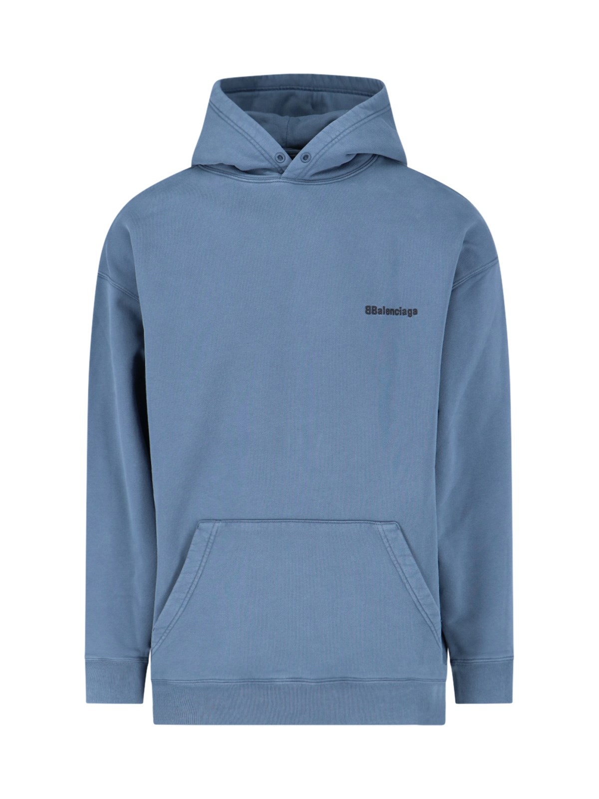 Balenciaga Oversize Logo Sweatshirt In Blu