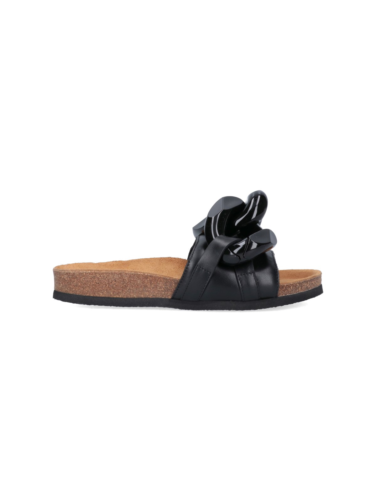Shop Jw Anderson 'chain' Slide Sandals In Nero