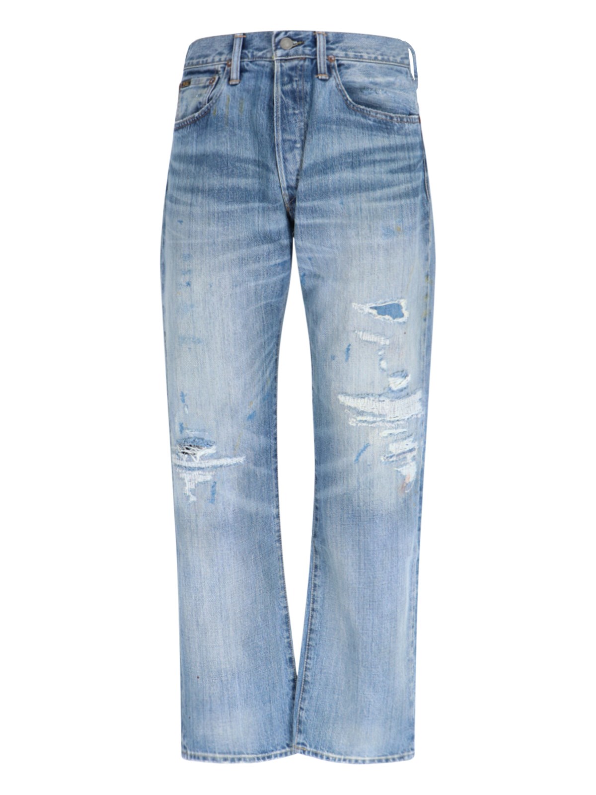 Polo Ralph Lauren Destroyed Details Jeans In Azzurro