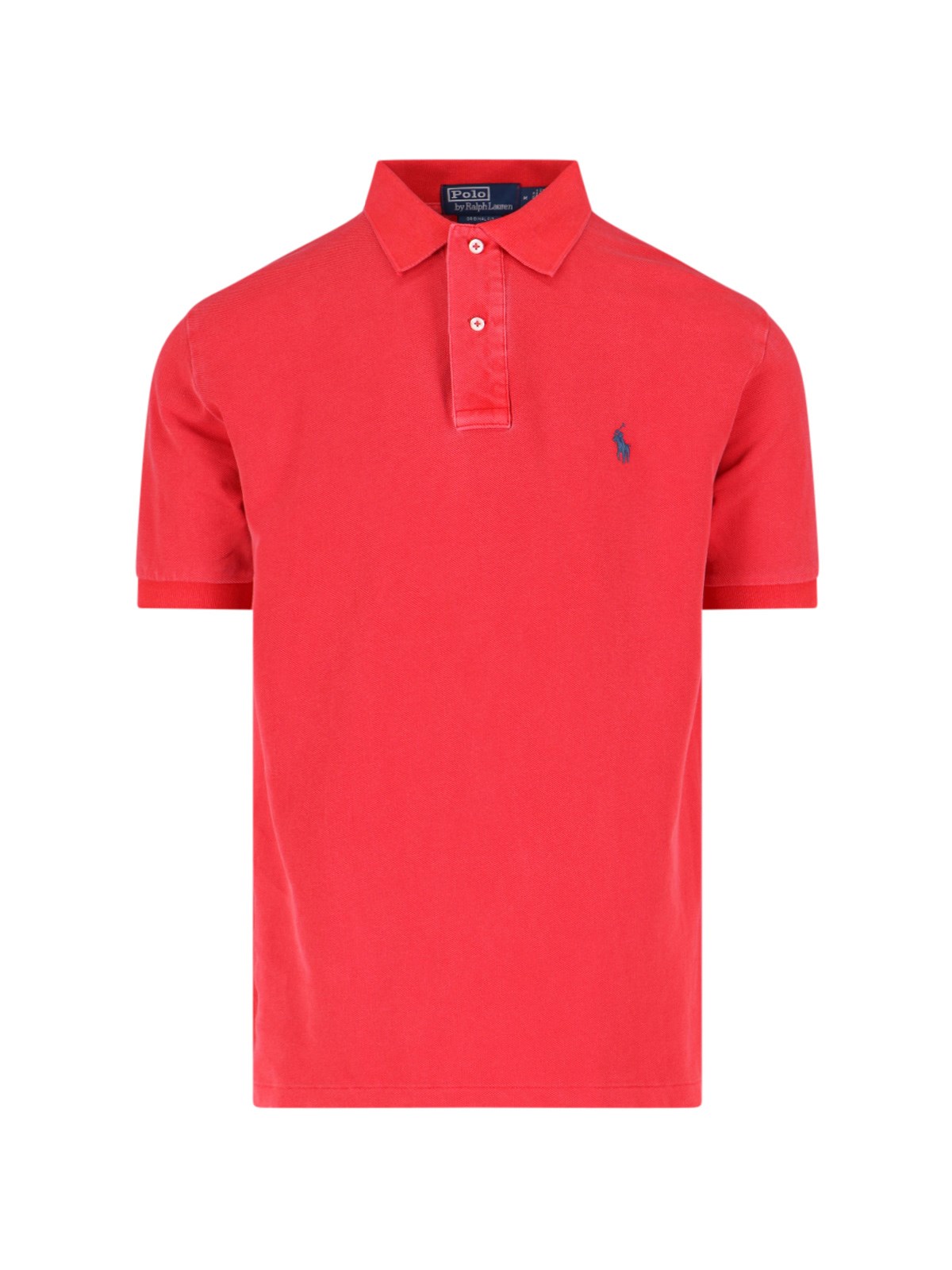 Shop Polo Ralph Lauren Embroidered Logo Polo Shirt In Rosso