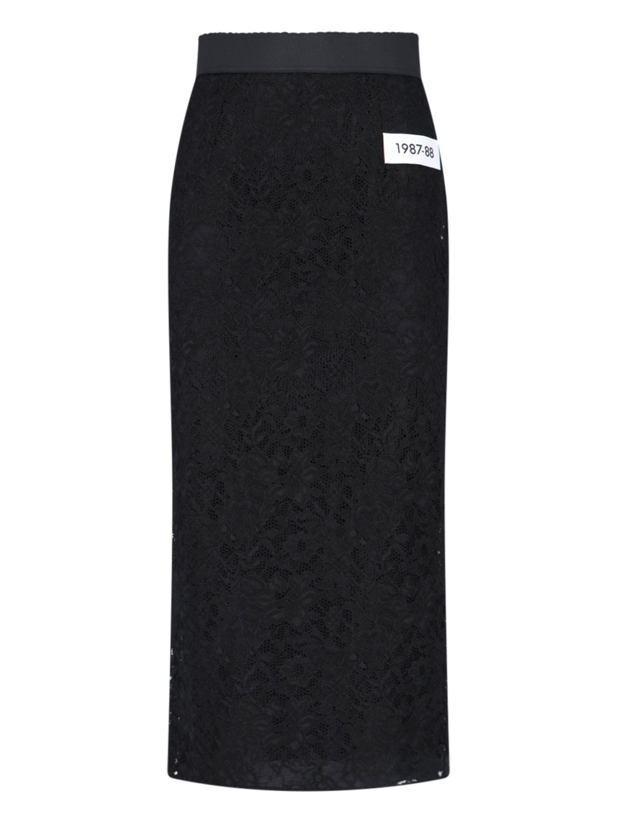 Dolce & Gabbana X Kim Kardashian Lace Midi Skirt In Nero