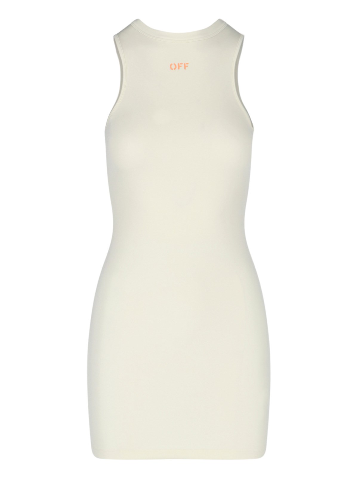 Off-white Sleek Rowing Logo-print Minidress In Crema