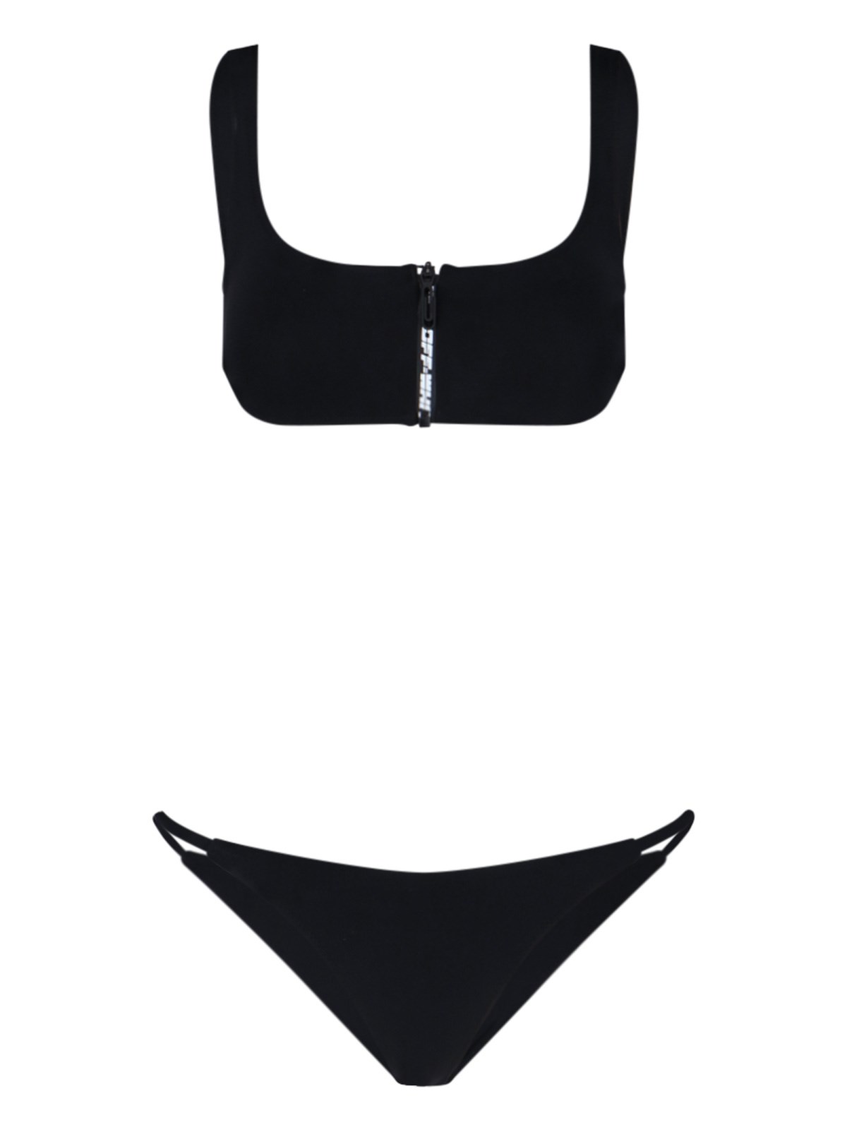 Shop Off-white Zip Detail Bikini In Nero
