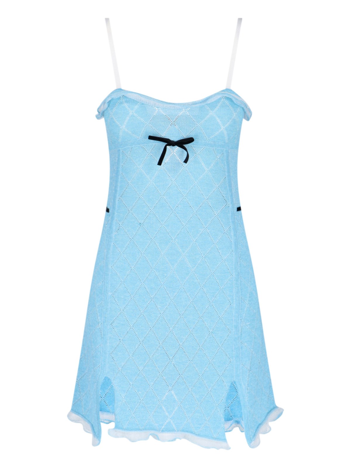 Cormio Sheer-coverage Knitted Dress In Light Blue