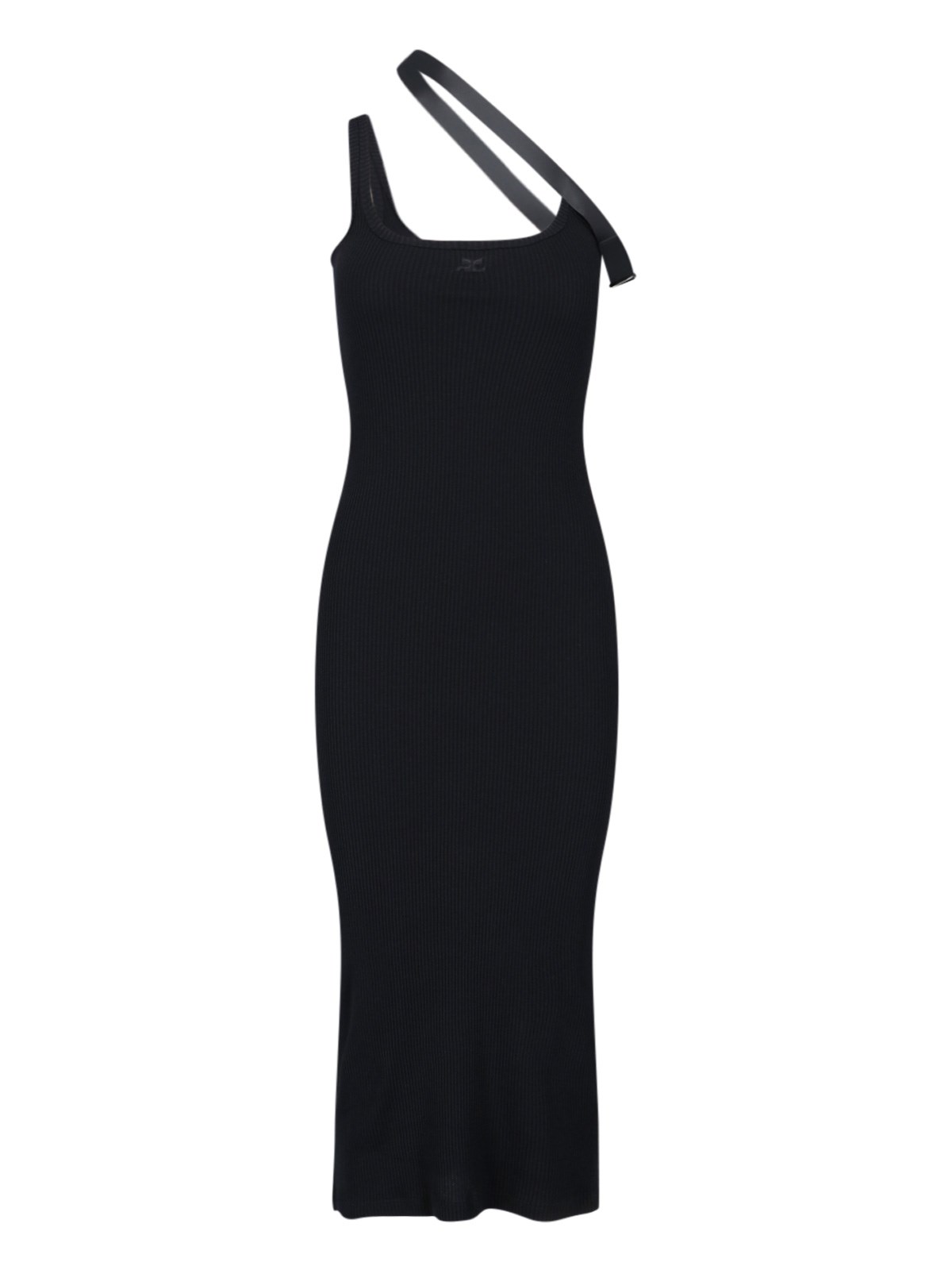 Courrèges "strap Biais 90's" Midi Dress In Black  