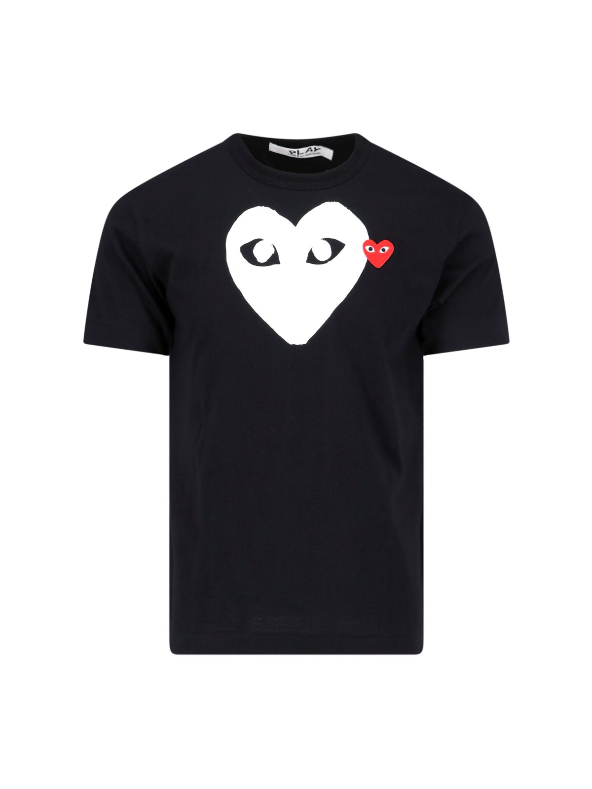 Comme Des Garçons Play Double Heart Logo T-shirt In Black
