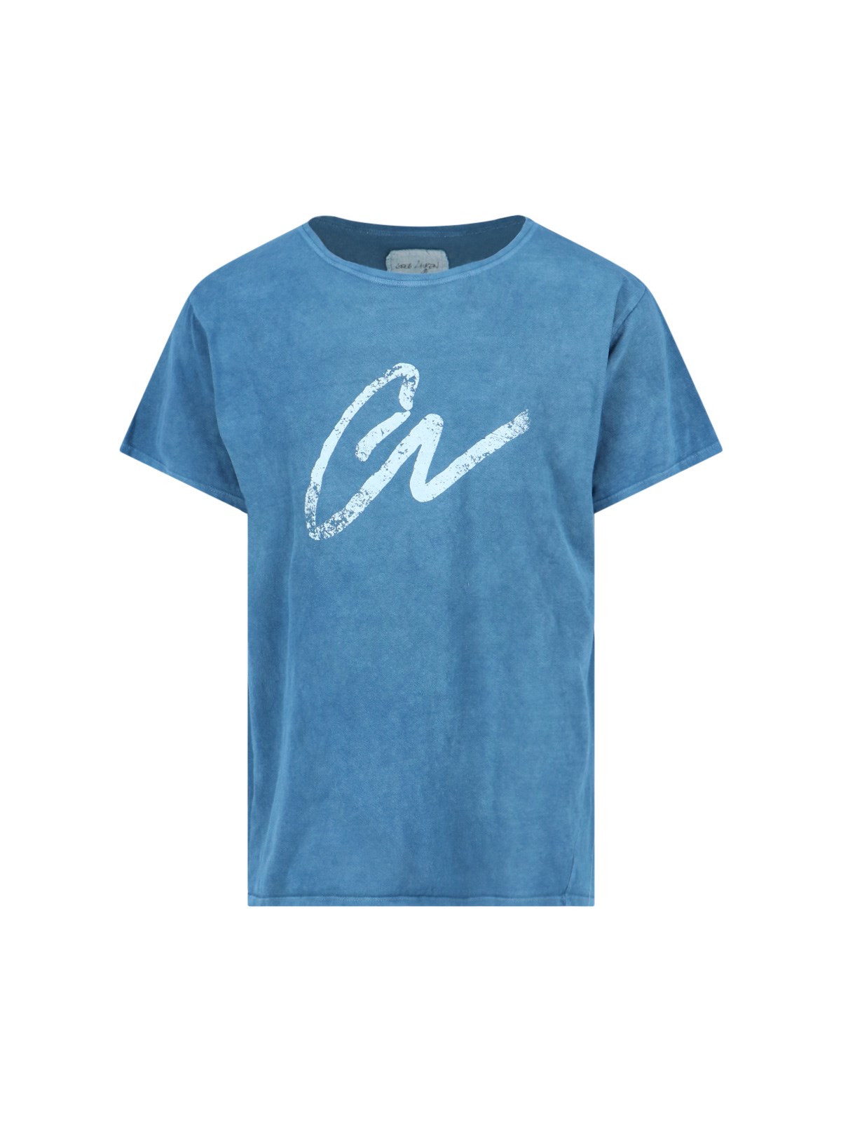 Shop Greg Lauren 'gl' Print T-shirt In Azzurro