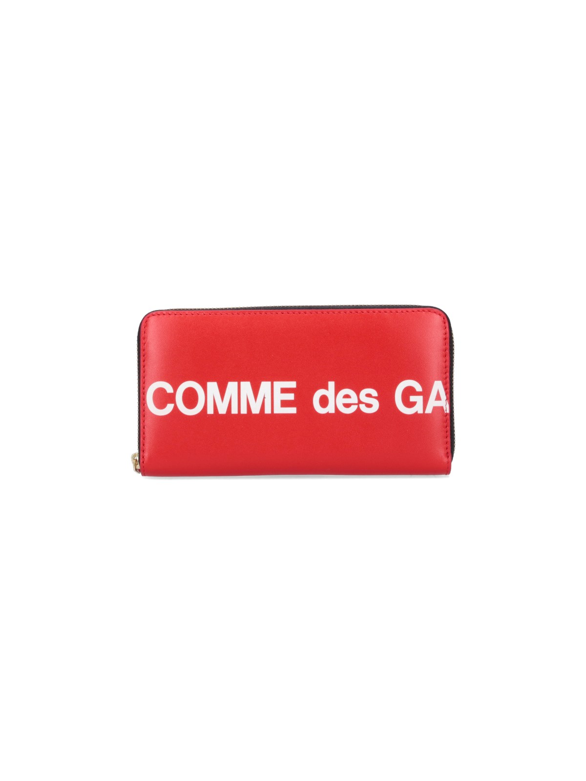 Comme Des Garçons Logo Zipper Wallet In Red