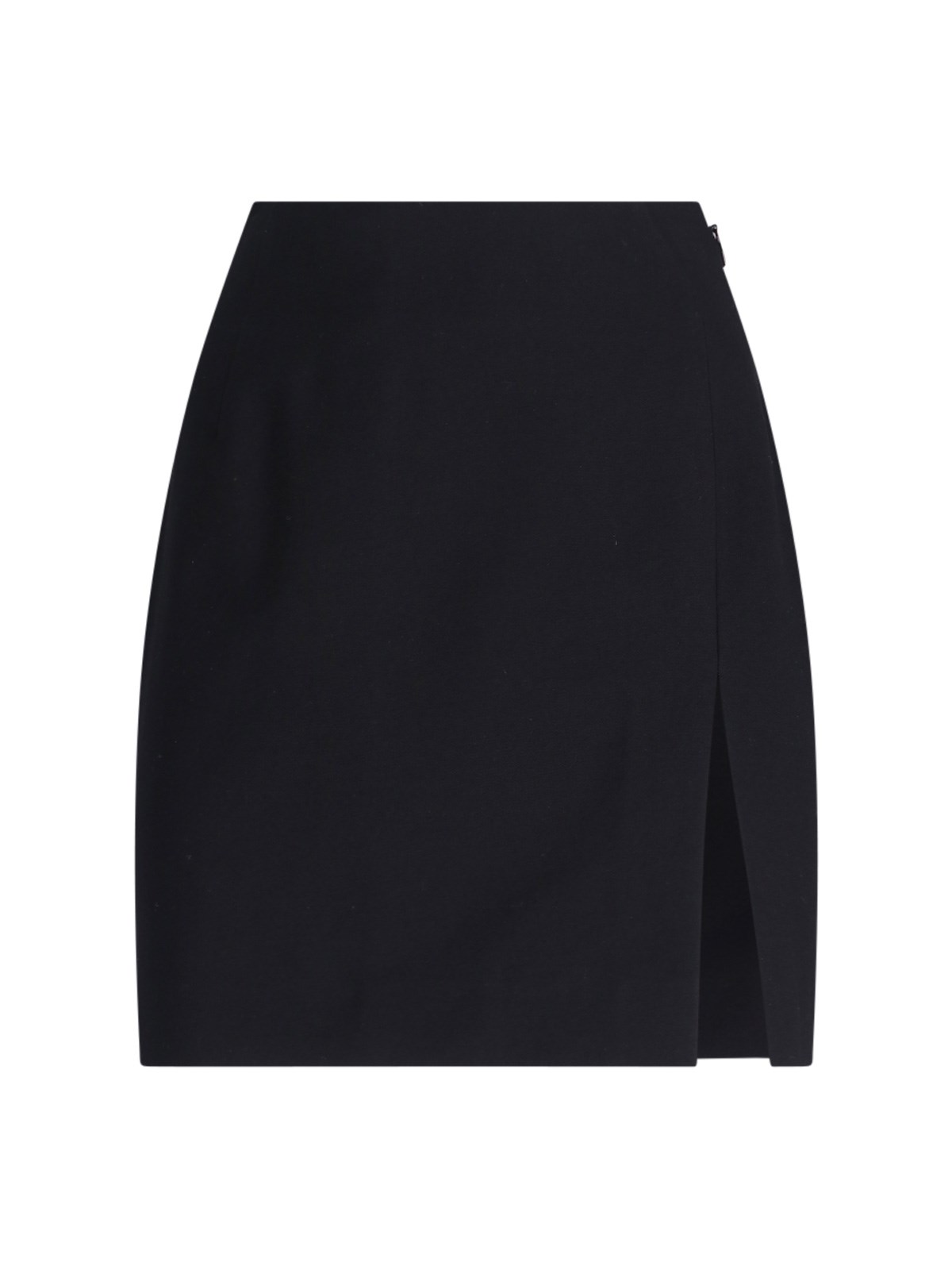The Andamane Gioia Split Viscose Twill Mini Skirt In Nero
