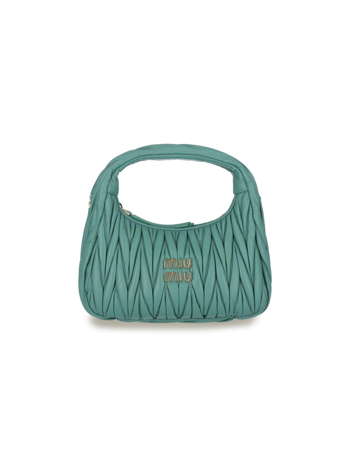 Miu Wander Matelasse Shoulder Bag in Green - Miu Miu