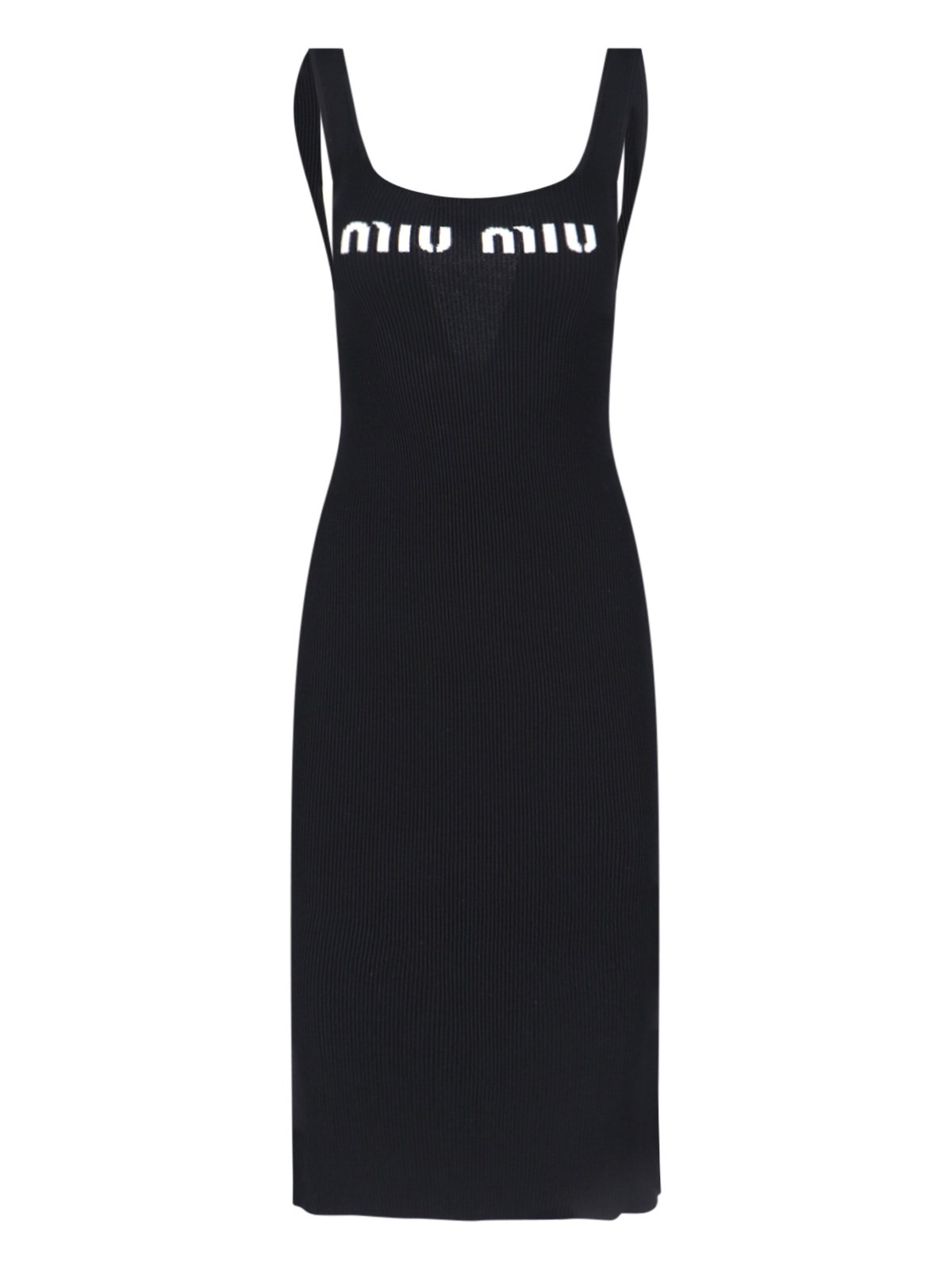Miu Miu Viscose Dress In Nero