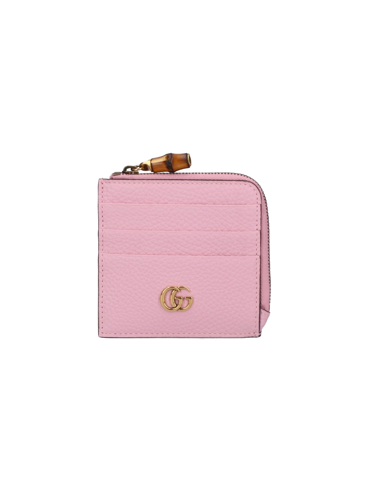 Gucci `bamboo Puller` Card Case In Pink
