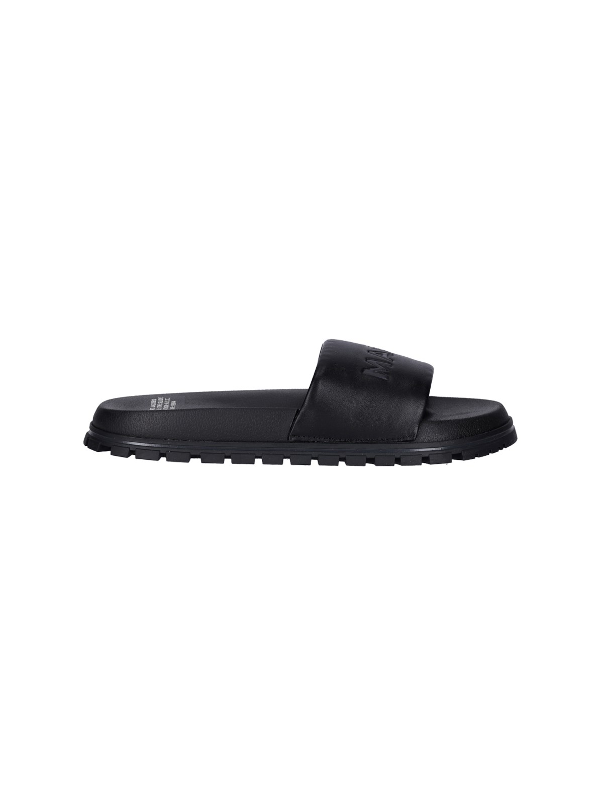 Shop Marc Jacobs Slide Sandals "the Leather" In Black  