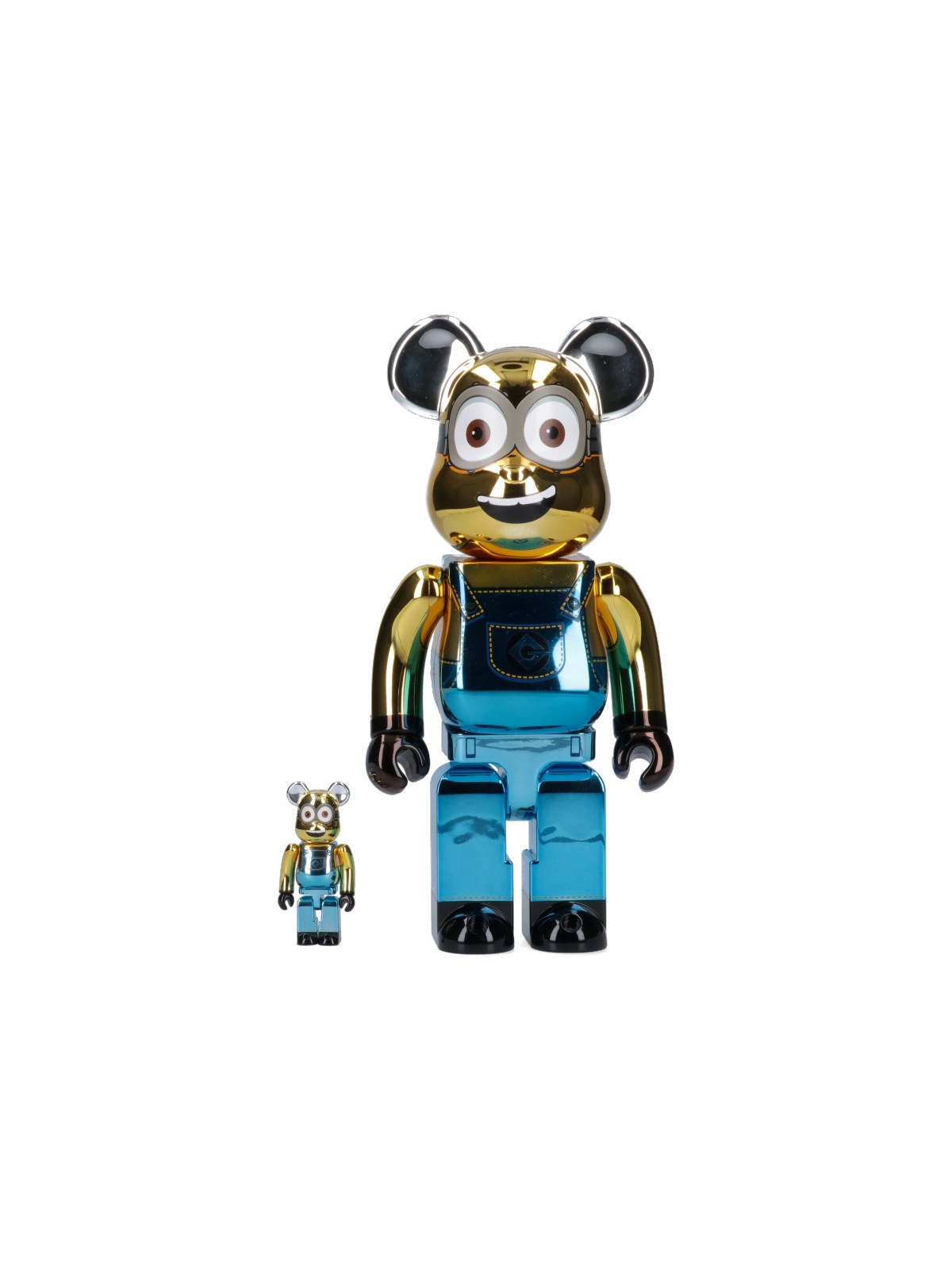 Medicom Toy Be@rbrick 'minions Dave Chrome Version 2-pack 400%' In Giallo