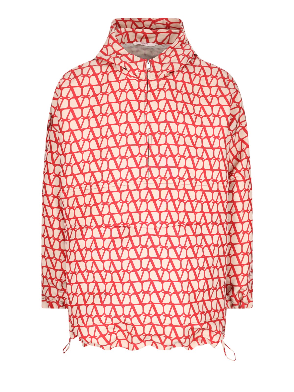 Valentino Anorak Con Stampa Toile Iconographe All Over In Red