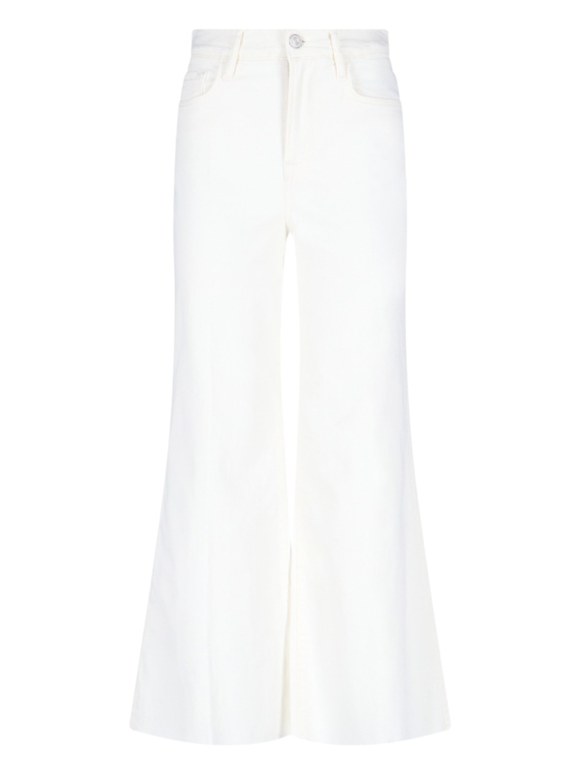 Frame Le Palazzo Crop Jeans In White | ModeSens