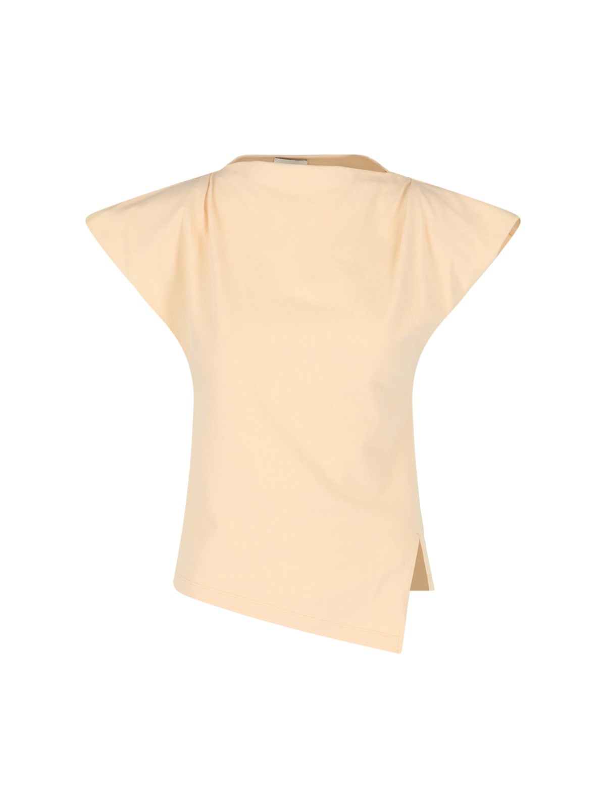 Isabel Marant Sebani Padded Asymmetric T-shirt In Beige