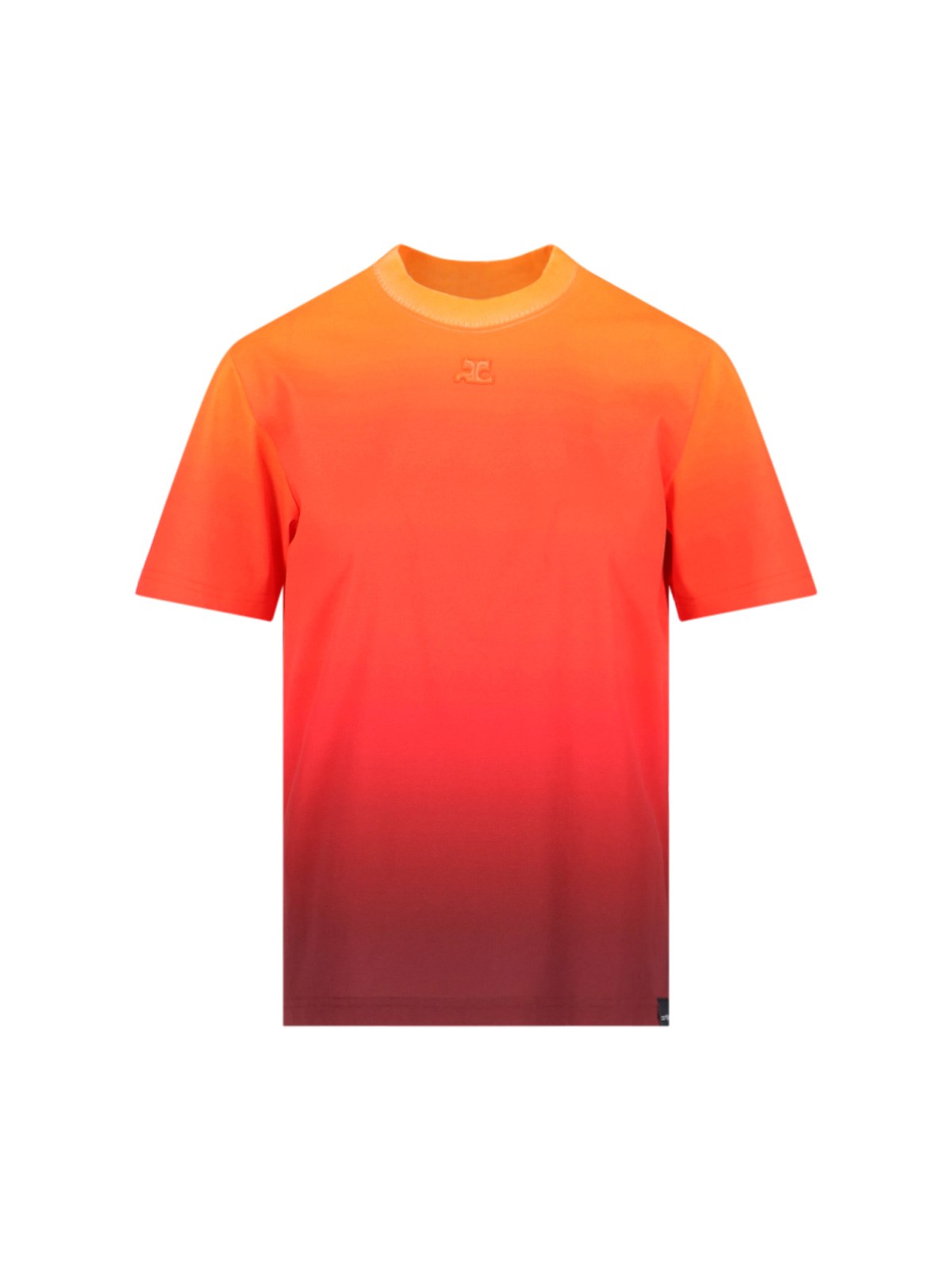Shop Courrèges 'gradient Sunset' T-shirt In Orange