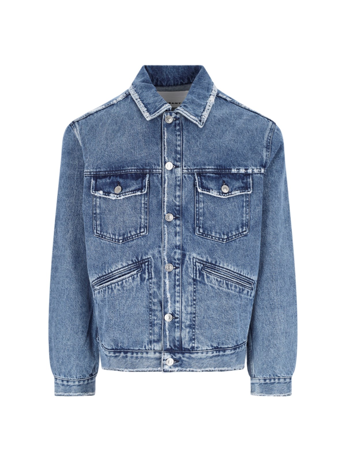 Isabel Marant Jango Logo Denim Jacket In Blue