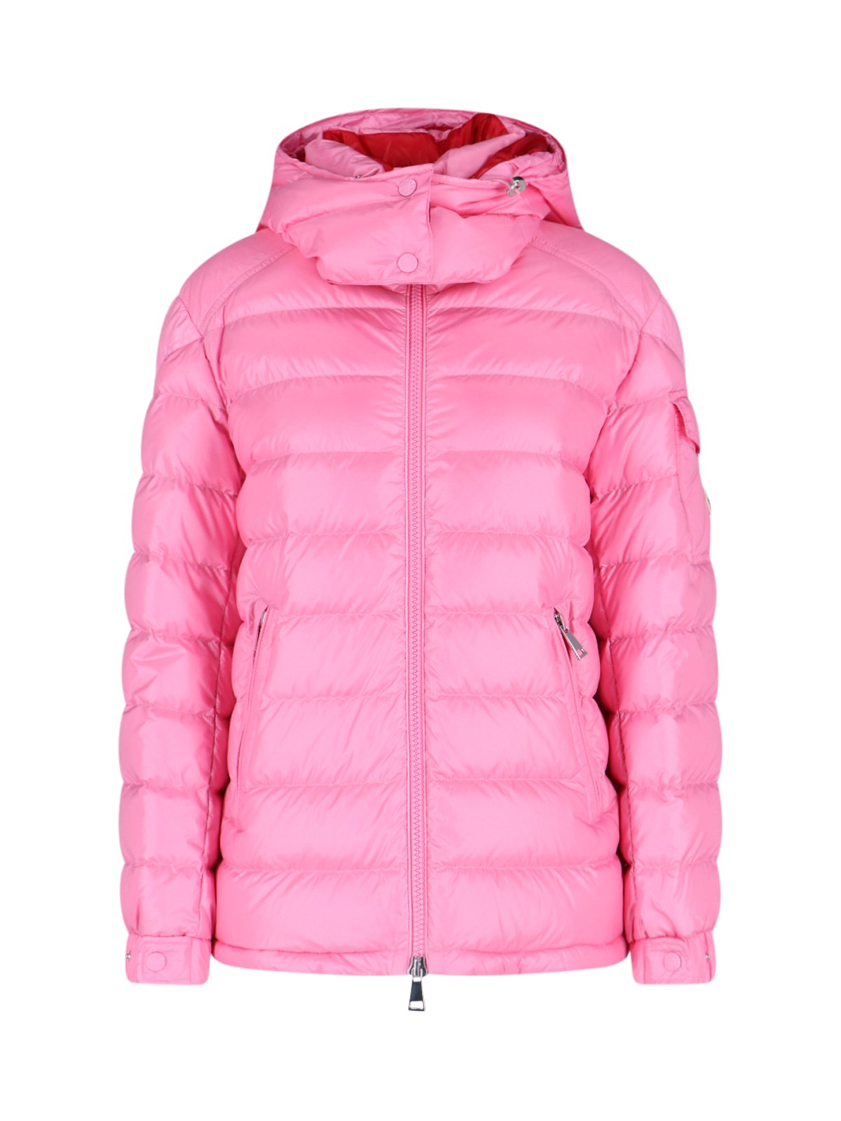 Moncler Gles Hooded Quilted Padded Shell Down Jacket In Rosa