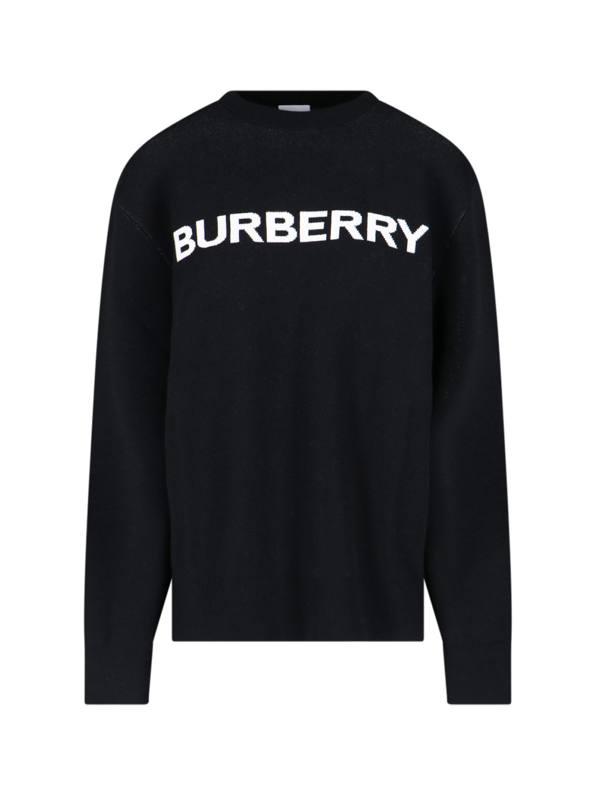 Burberry Black Stretch Cotton Oversize Sweater In Nero