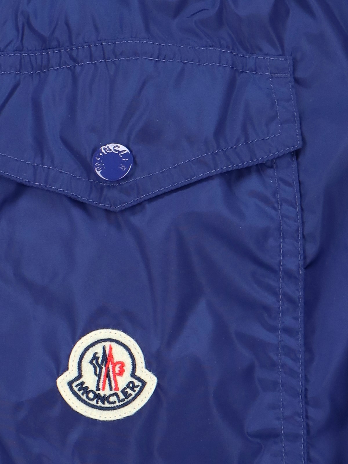 Moncler Logo Patch Swim Shorts in Blue for Men