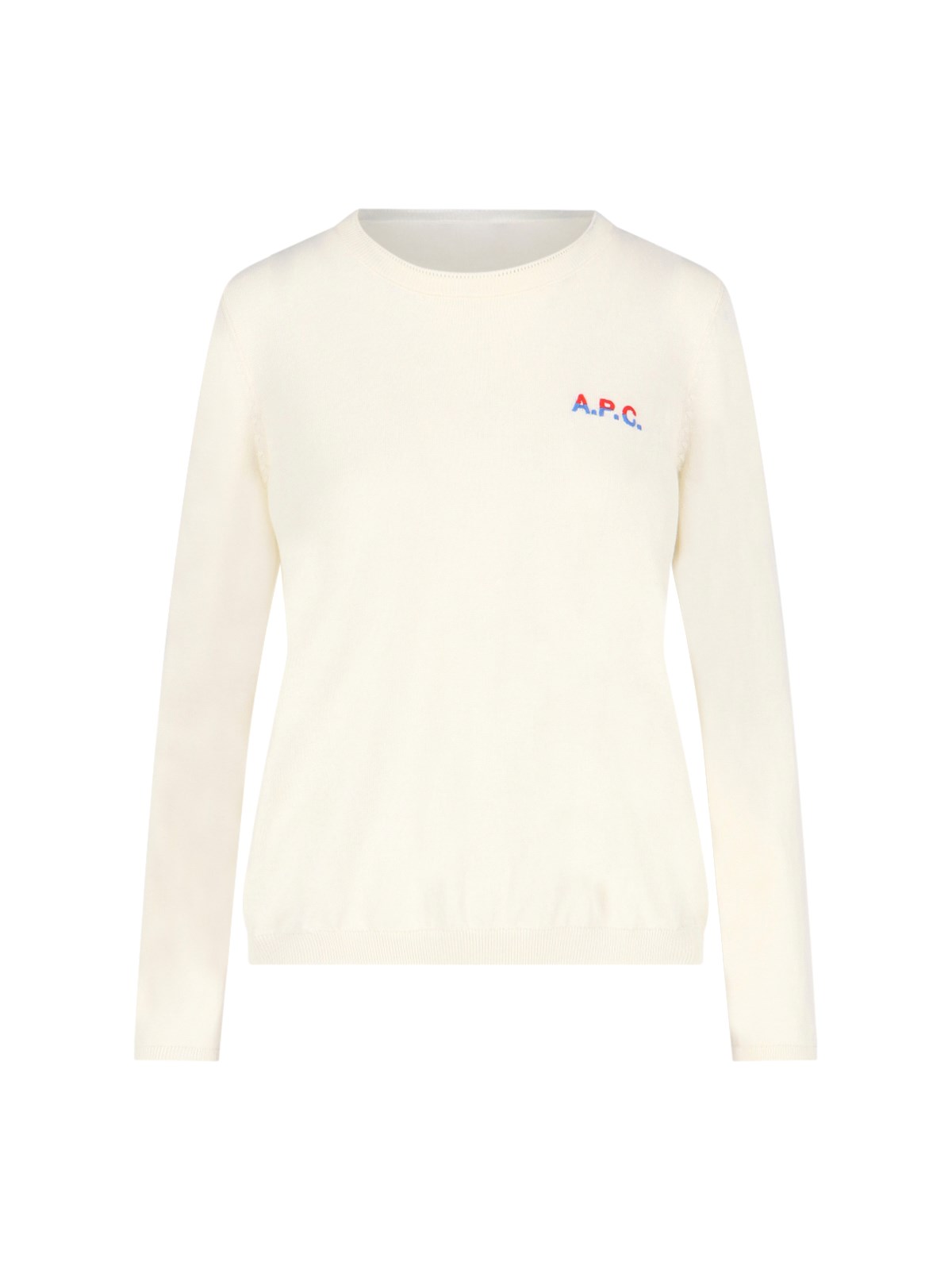Apc Off-white Embroidered Sweater In Cream