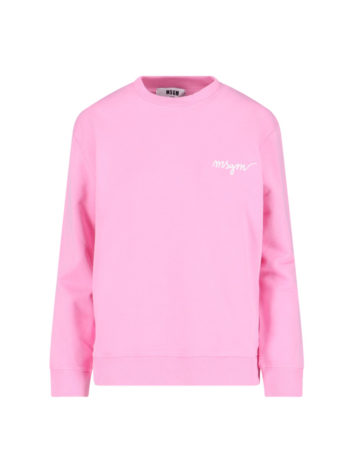 Shop Msgm Logo Crewneck Sweatshirt In Pink