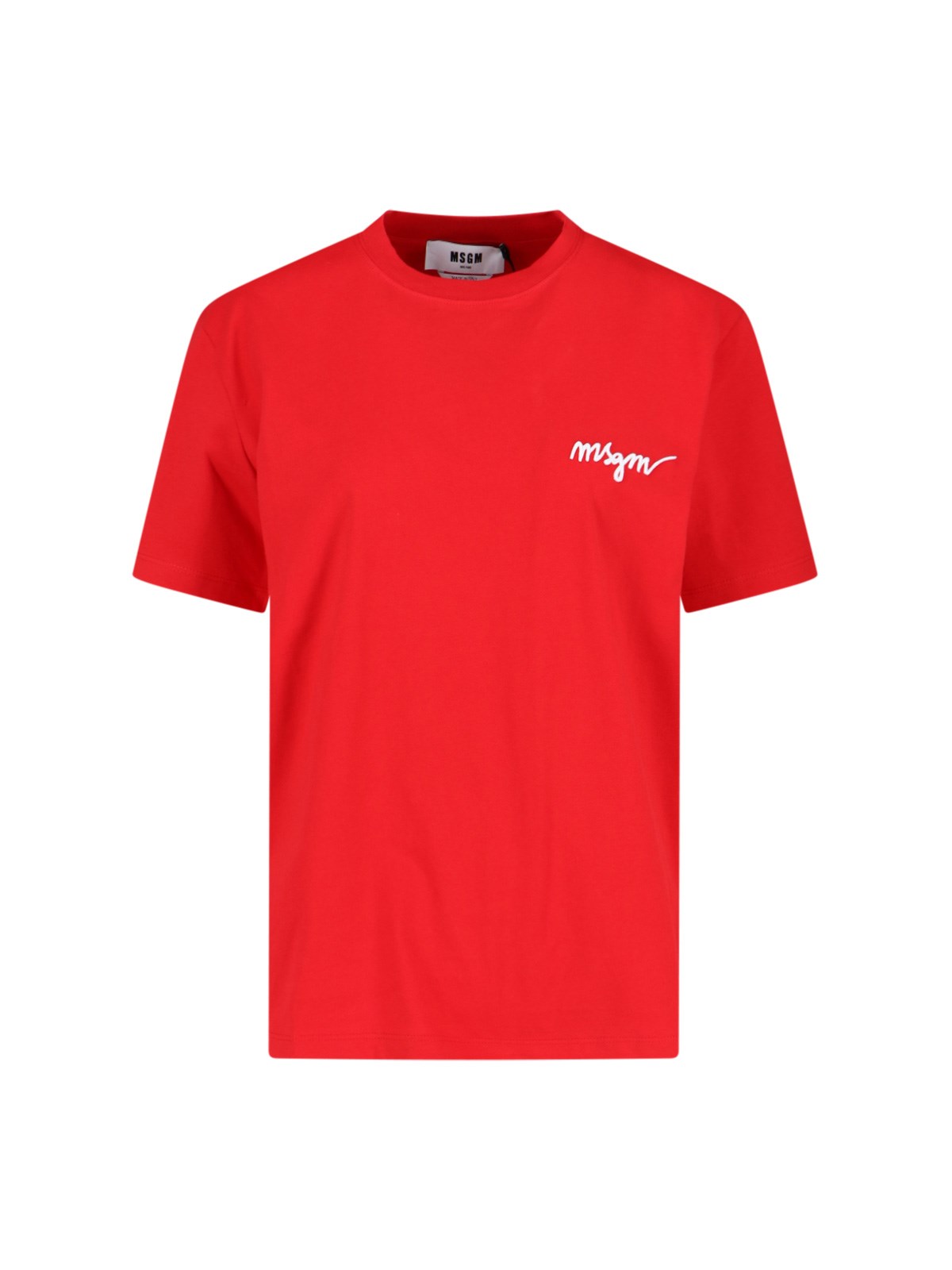 Shop Msgm Logo T-shirt In Red