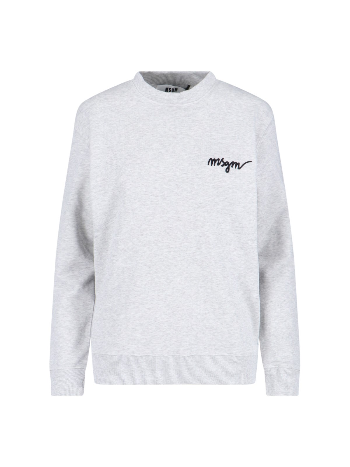Shop Msgm Logo Crewneck Sweatshirt In Gray