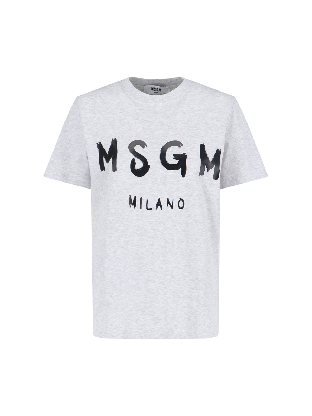Shop Msgm Logo T-shirt In Gray