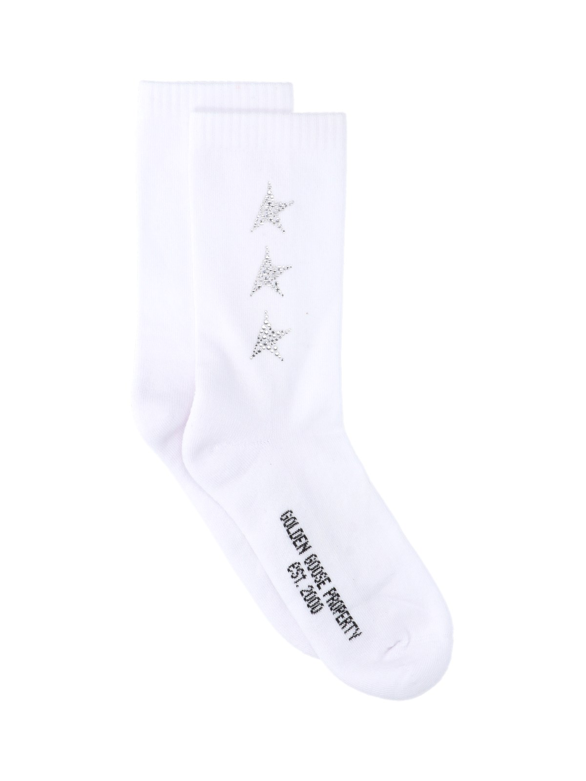 Golden Goose Ribbed Star-print Socks In White
