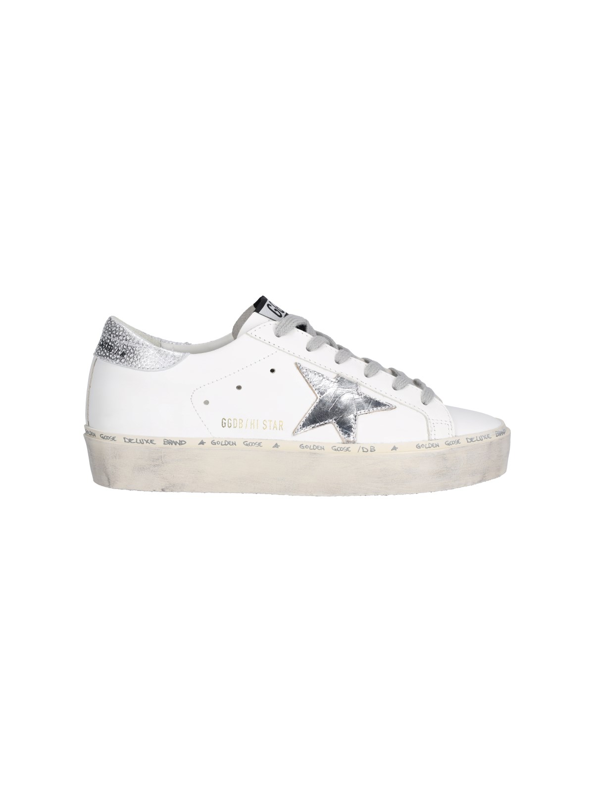 Golden Goose Hi Star Embossed Leather Low-top Sneakers In White