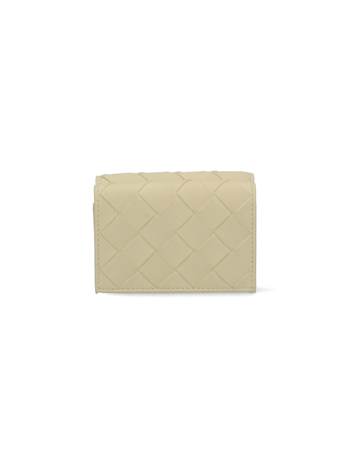 Bottega Veneta Mini Tri-fold Wallet In Beige