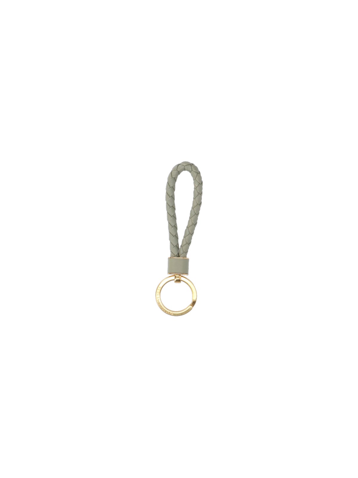 Bottega Veneta Intrecciato Leather Keyring In Verde